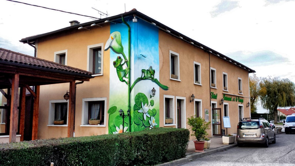 Fresque pour la façade du restaurant le Duverger.